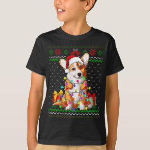 Camiseta Luzes de Natal muito suculentas Corgi Cachorro