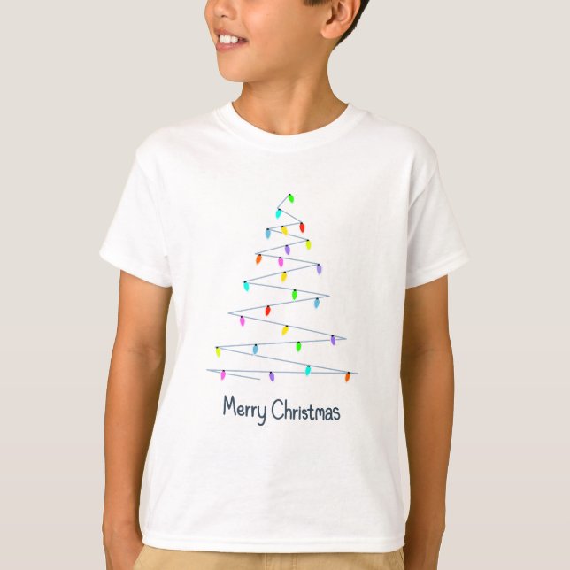 Camiseta Luzes de Natal na Árvore (Frente)