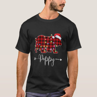 Camiseta Luzes de Natal Pajama Correspondendo Xadrez Vermel