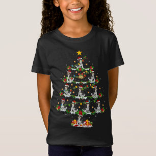 Camiseta Luzes de Natal Papais noeis Cães Deitados Chineses
