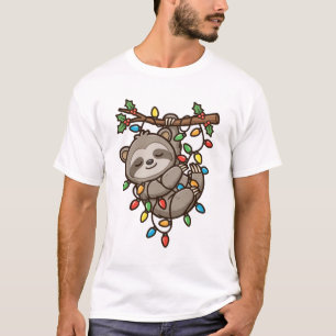 Camiseta Luzes de Natal Preguiça Engraçado Férias