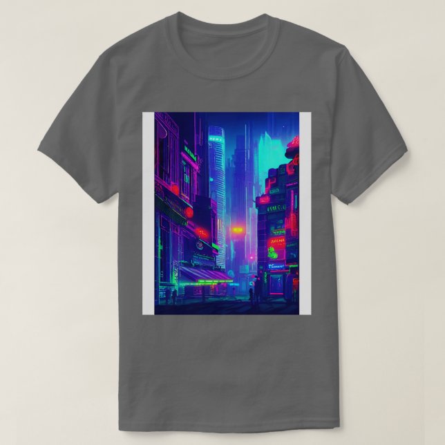Camiseta Luzes de Neon City no Japão 3 (Frente do Design)