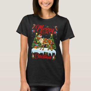 Camiseta Luzes de Rena Árvore de Natal Papai Noel Rena Nat