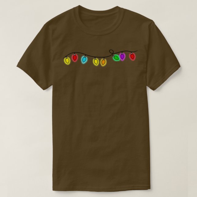 Camiseta Luzes de string de feriado (Frente do Design)