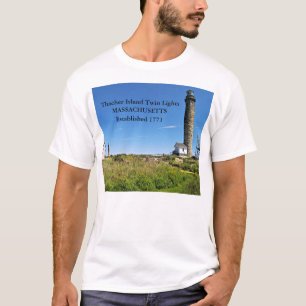 Camiseta Luzes do gêmeo da ilha de Thacher, t-shirt de