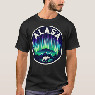 Camiseta Luzes do Norte do Alasca Exibindo Férias 1