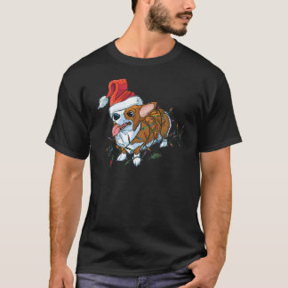 Camiseta Luzes do Xmas do Natal do filhote de cachorro do