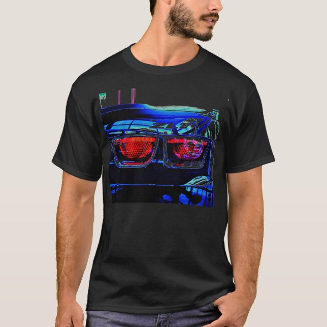 Camiseta Luzes e decalque pretos da cauda de Chevrolet (Frente)