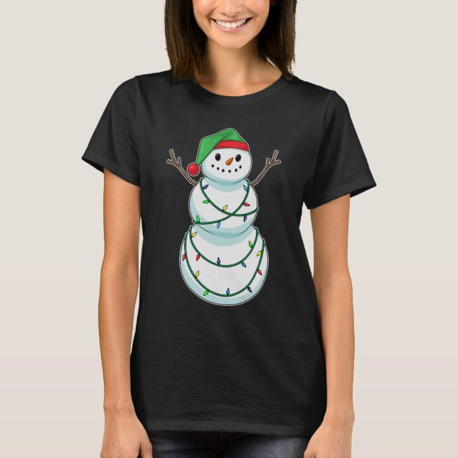 Camiseta Luzes Fadas de Natal de Neve (Frente)
