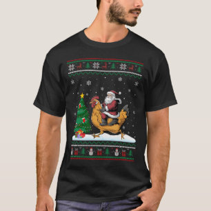 Camiseta Luzes Feias de Natal Árvore de Natal Papai Noel Mo