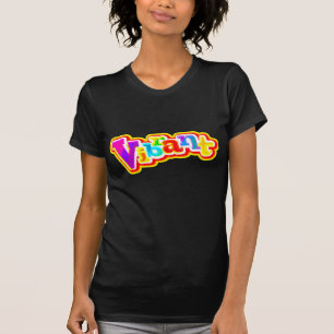Camiseta Luzes gráficas coloridas vibrantes no topo
