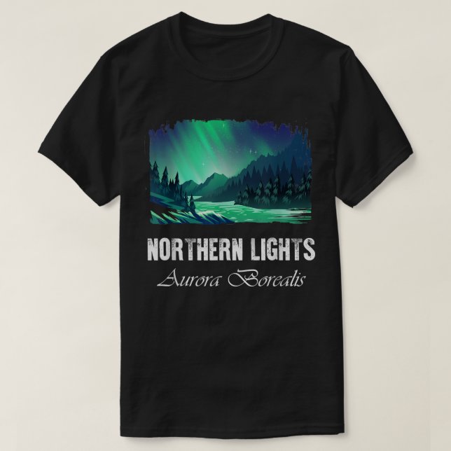 Camiseta Luzes nortes, Aurora Borealis  (Frente do Design)