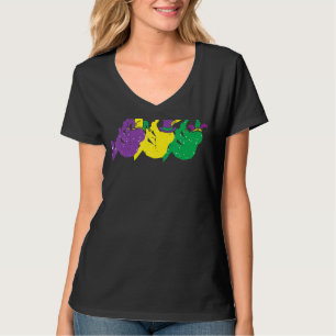 Camiseta Luzes Púrpura Amarelo Louisiana Mardi Gras Me Mulh