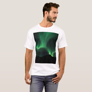 Camiseta Luzes verdes do norte no céu noturno