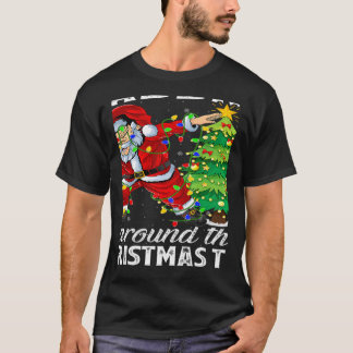 Camiseta Luzes Xmas Papais noeis Escambando Ao Redor Do Nat