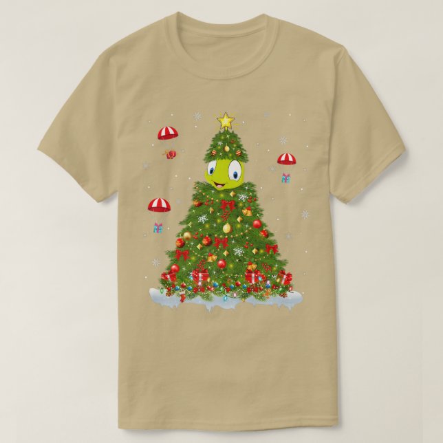 Camiseta Luzes Xmas que correspondem à família Engraçada Cr (Frente do Design)