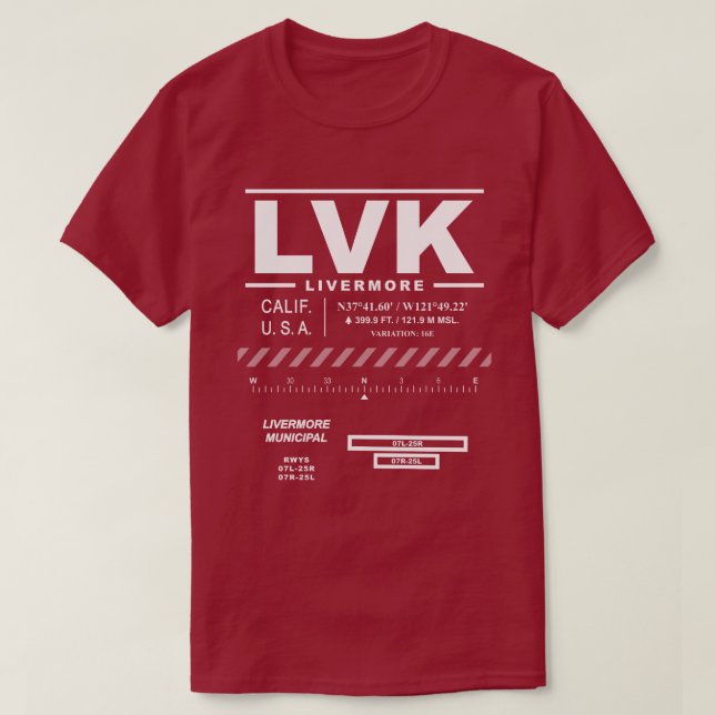 Camiseta LVK T do aeroporto municipal de Livermore (Frente do Design)