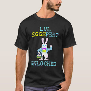 Camiseta LVL Eggspert Desbloqueou a Páscoa de caça ao ovo p