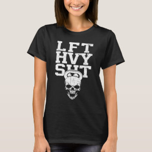 Camiseta LVT HVY SHT Skull Dumbbell Gym Malhação Bodybuildi