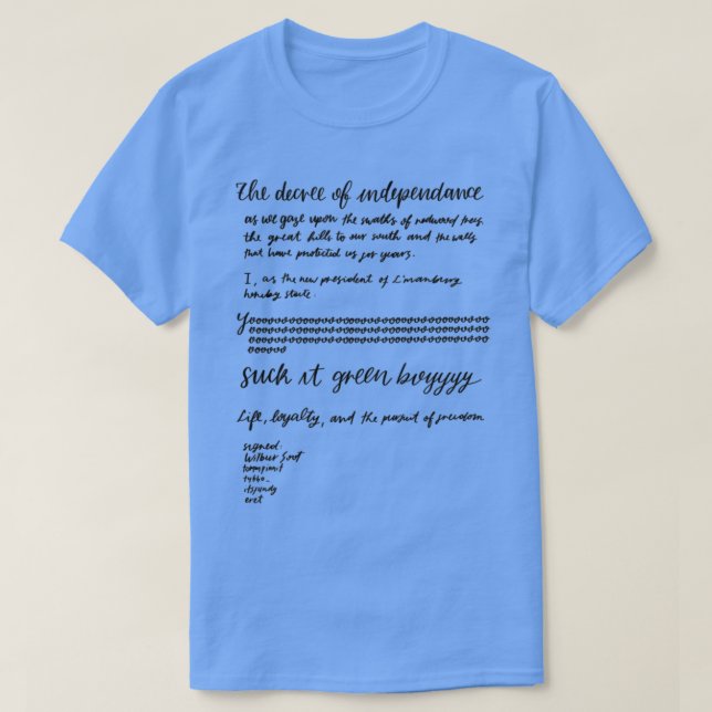 Camiseta Lx27Manburg Independente DreamSMP Letterina digita (Frente do Design)