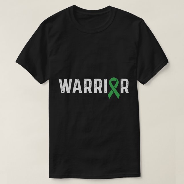 Camiseta Lyme Disease Awarement Green Ribbon Warrior (Frente do Design)