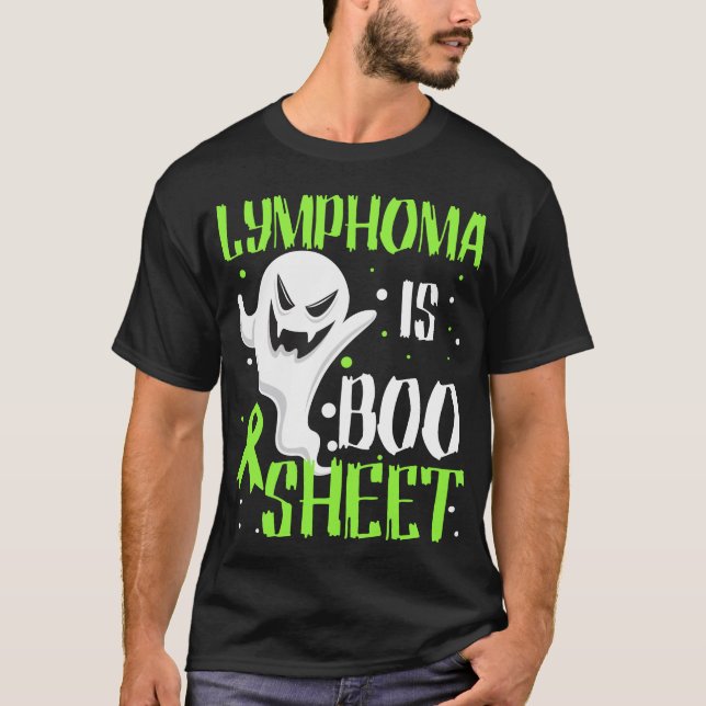 Camiseta Lymphoma Cancer Awareness Halloween Boo Sheet (Frente)