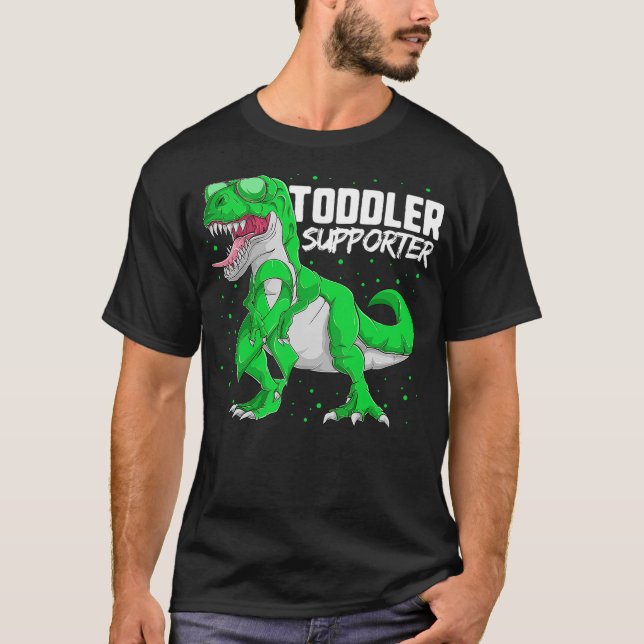 Camiseta Lymphoma Cancer Green Dinosaur Shirts, Toddler Sup (Frente)