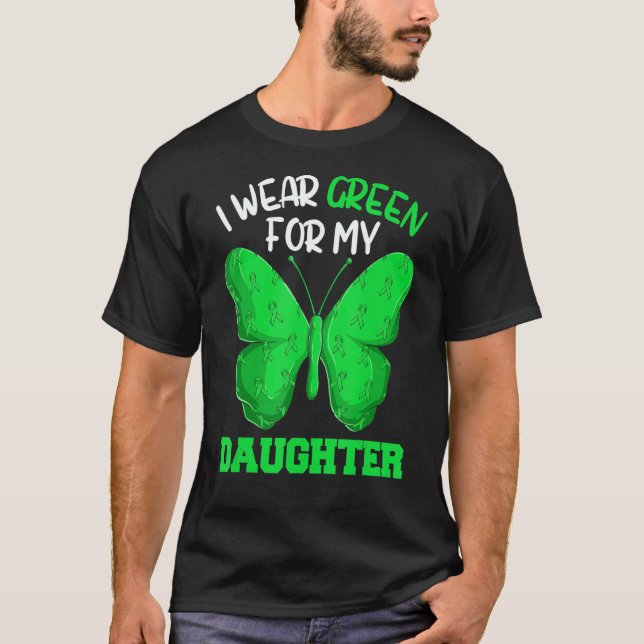 Camiseta Lymphoma Family Matching  I Wear Green For My Daug (Frente)