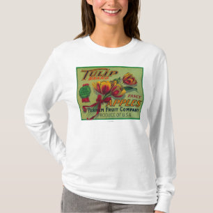 Camiseta Lynden, etiqueta da caixa de WashingtonTulip Apple
