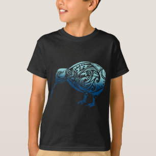 Camiseta Lynesia Maori Kiwi Pássaro Oceano Azul Nova Zelând