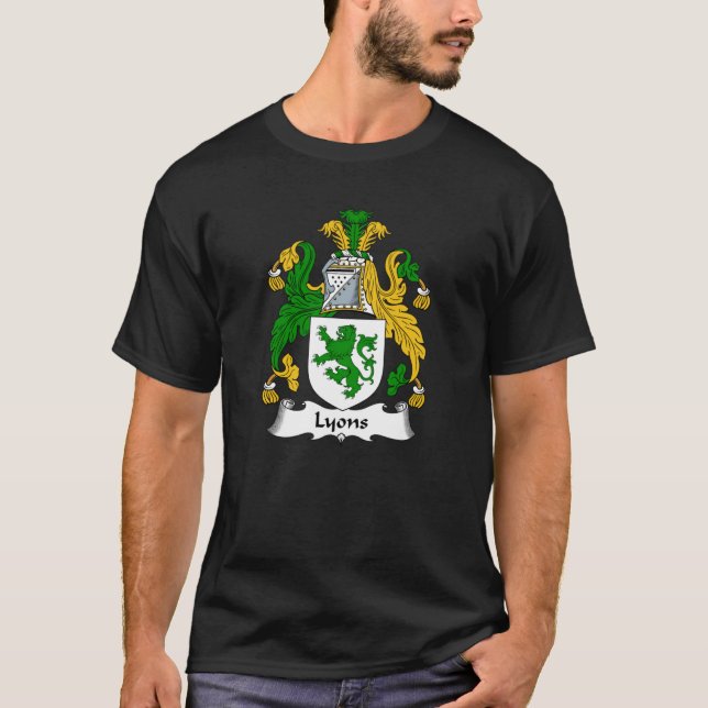 Camiseta Lyons Casaco de Arms Lyons Family Crest (Frente)