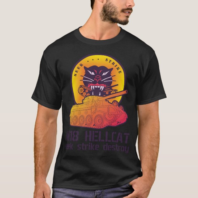 Camiseta M18 Hellcat busca destruição em greve no estilo Sy (Frente)
