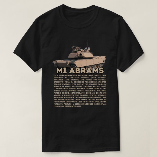 Camiseta M1 Tanque de Abrams (Frente do Design)