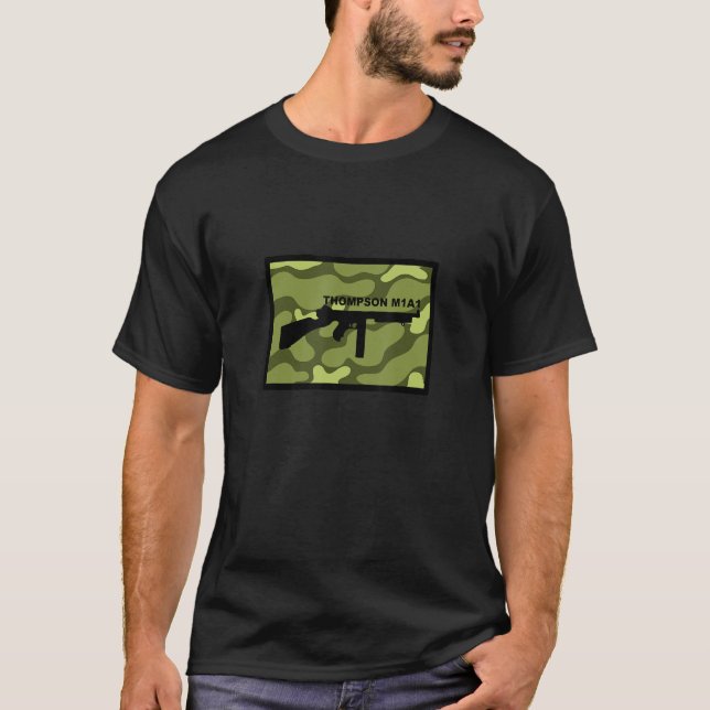 Camiseta M1A1 Tommy Thompson Metralhadora de mão (Frente)