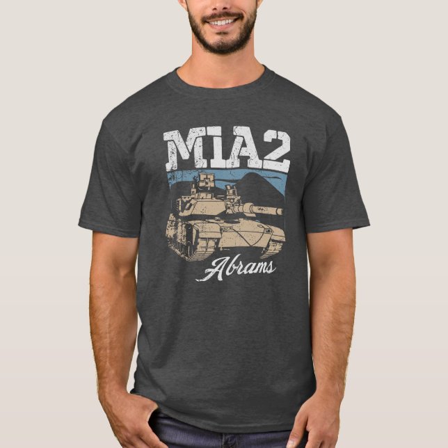 Camiseta M1A2 Abrams - American Desert Storm Tank (Frente)