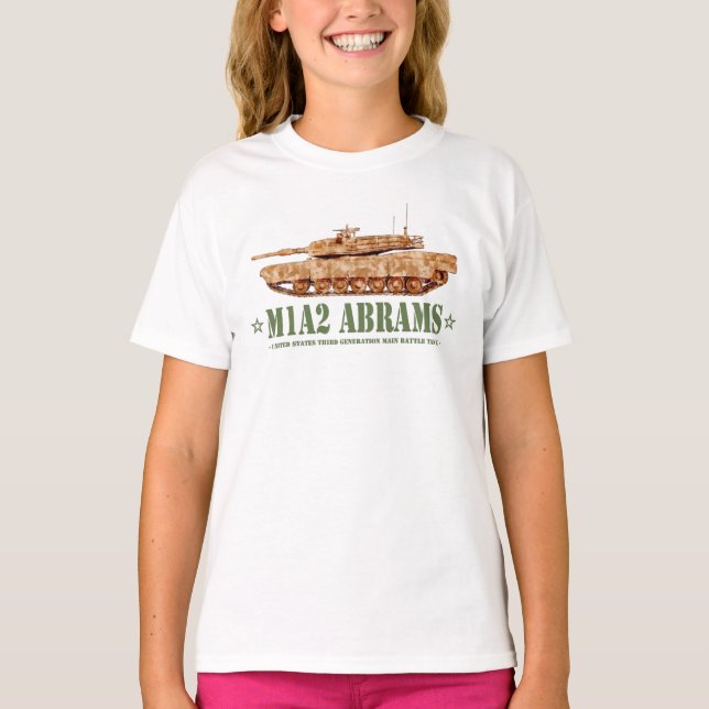 Camiseta M1A2 Abrams US MBT Tank Desert Storm Veteran (Frente)