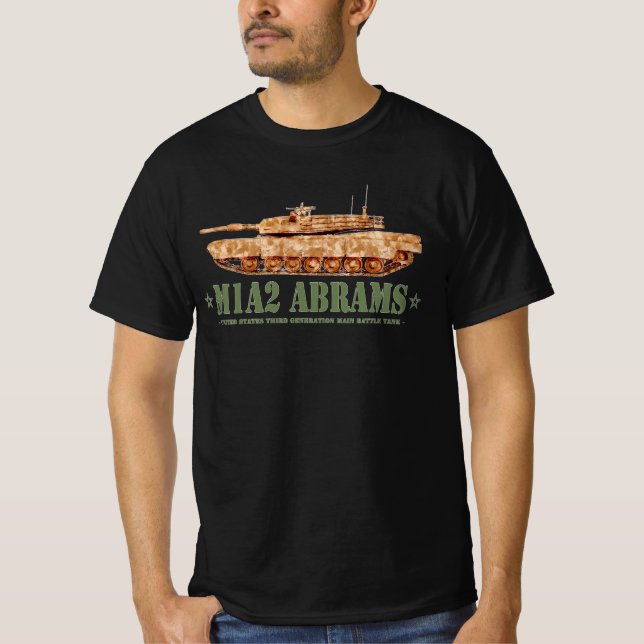 Camiseta M1A2 Abrams US MBT Tank Desert Storm Veteran (Frente)