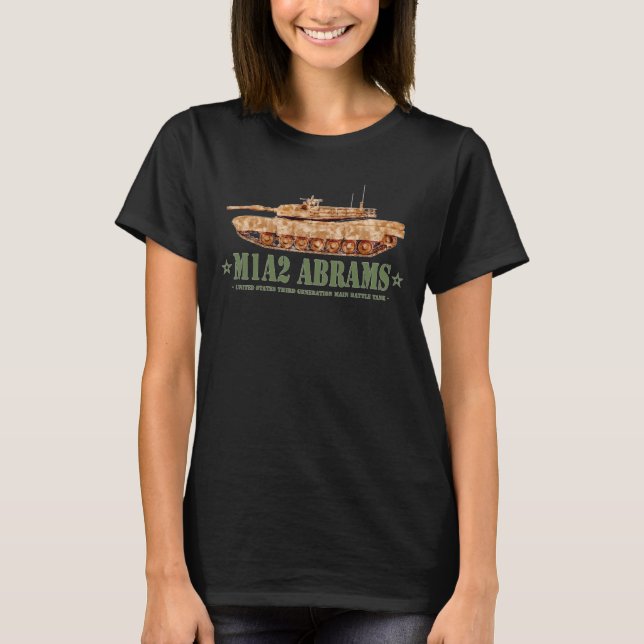 Camiseta M1A2 Abrams US MBT Tank Desert Storm Veteran (Frente)