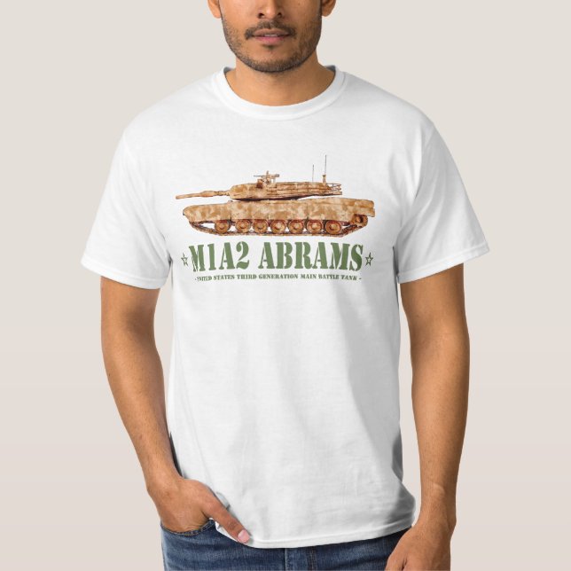 Camiseta M1A2 Abrams US MBT Tank Desert Storm Veteran (Frente)