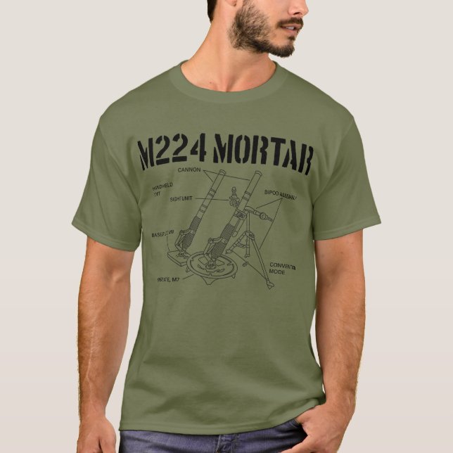 Camiseta M224 Mortar - Esquemático Mortarman M224 Mortar (Frente)