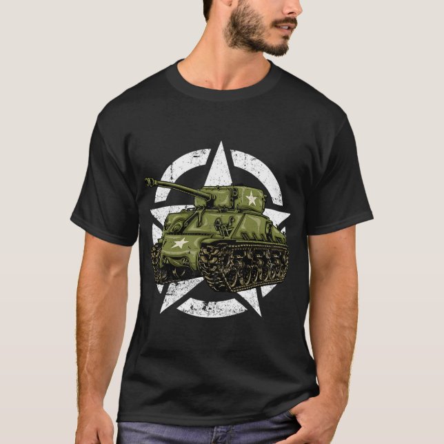 Camiseta M4 Sherman World War 2 Army Tank Vintage Tank a Mi (Frente)
