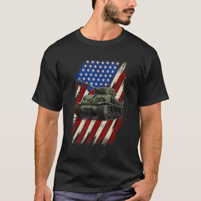 Camiseta M4a3eb Sherman Tank 2ª Guerra Mundial Tanque Ameri (Frente)