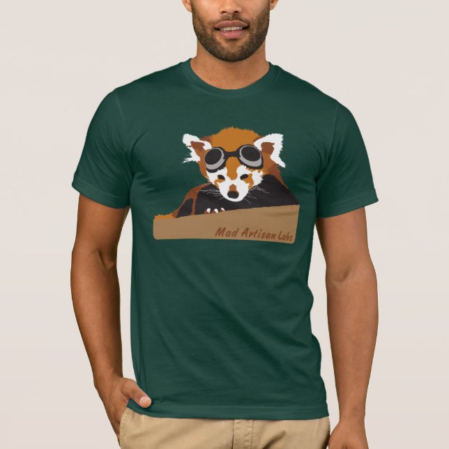 Camiseta M.A.L. Óculos de proteção da panda vermelha (Frente)