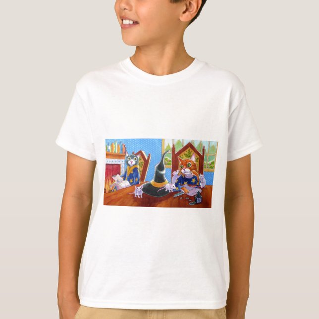 Camiseta M é para Gatos Mágicos (Frente)