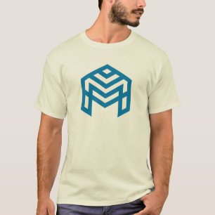 Camiseta M Geométrico Abstrato Azul 