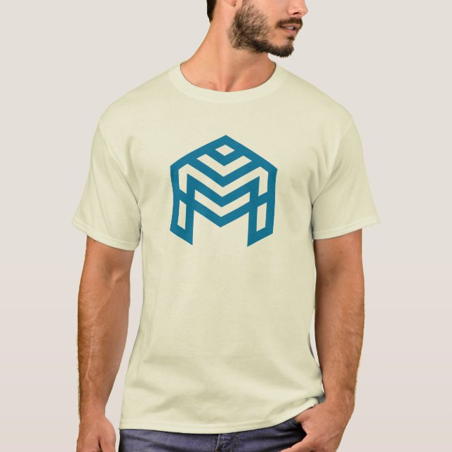 Camiseta M Geométrico Abstrato Azul  (Frente)