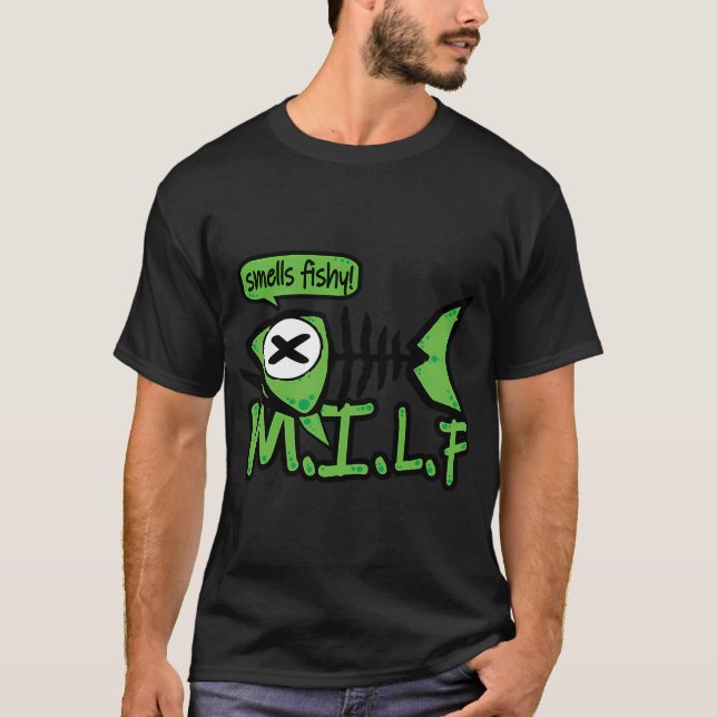 Camiseta M.I.L.F-Cheira a Peixe (Frente)