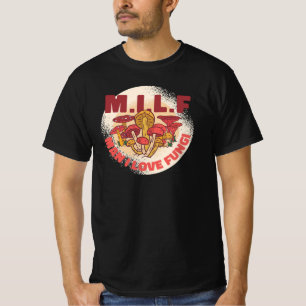Camiseta M.I.L.F. Homem Adoro Fungi Mushroom caçando