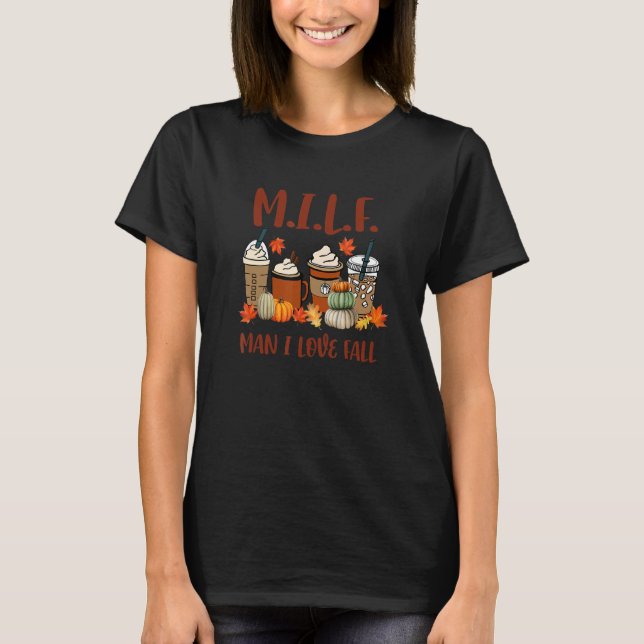 Camiseta M I L F Homem I Love Fall (Frente)