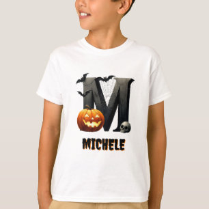 Camiseta M Inicial Doces ou Travessuras Halloween